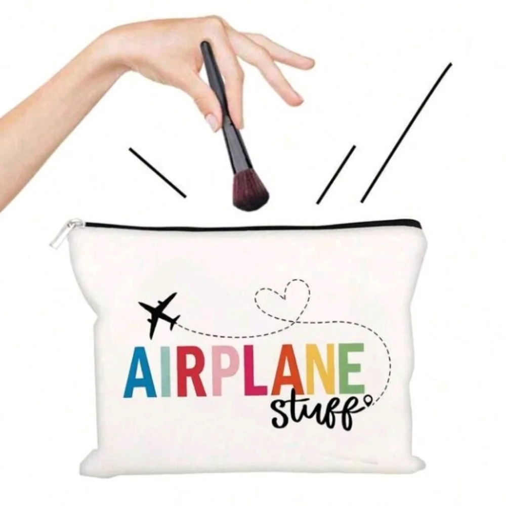 Colorful Airplane Stuff Zipper Pouch Purse Bag